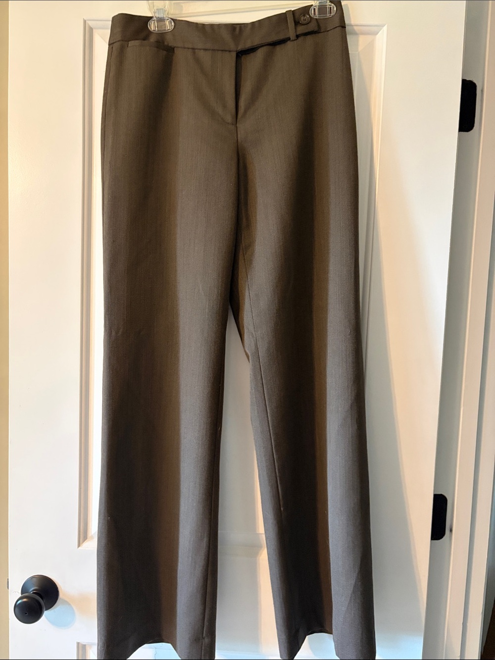 Ann Taylor Wool  Blend Brown Straight-Leg Dress Pants